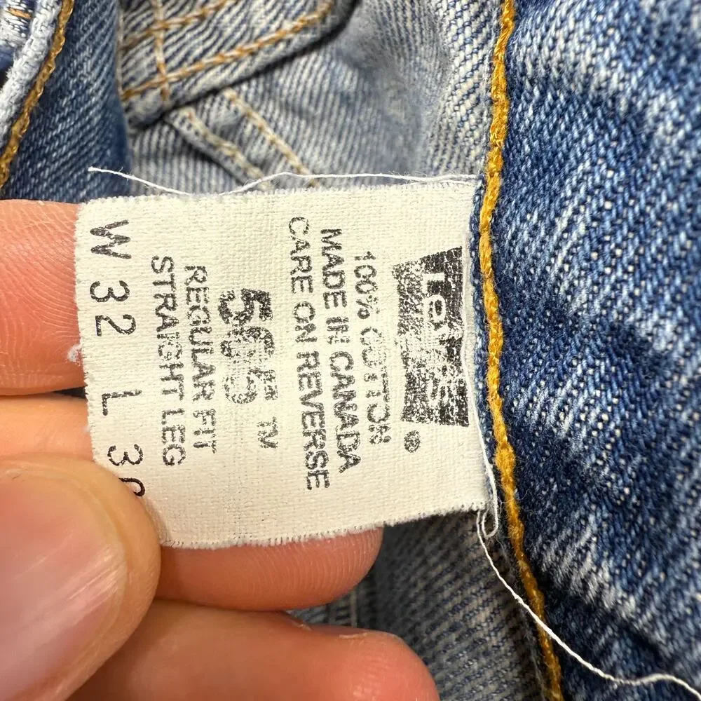 Vintage Levis Jeans Men's 32x30 Fits 30x30 Blue 505 Canada 90s Straight Faded